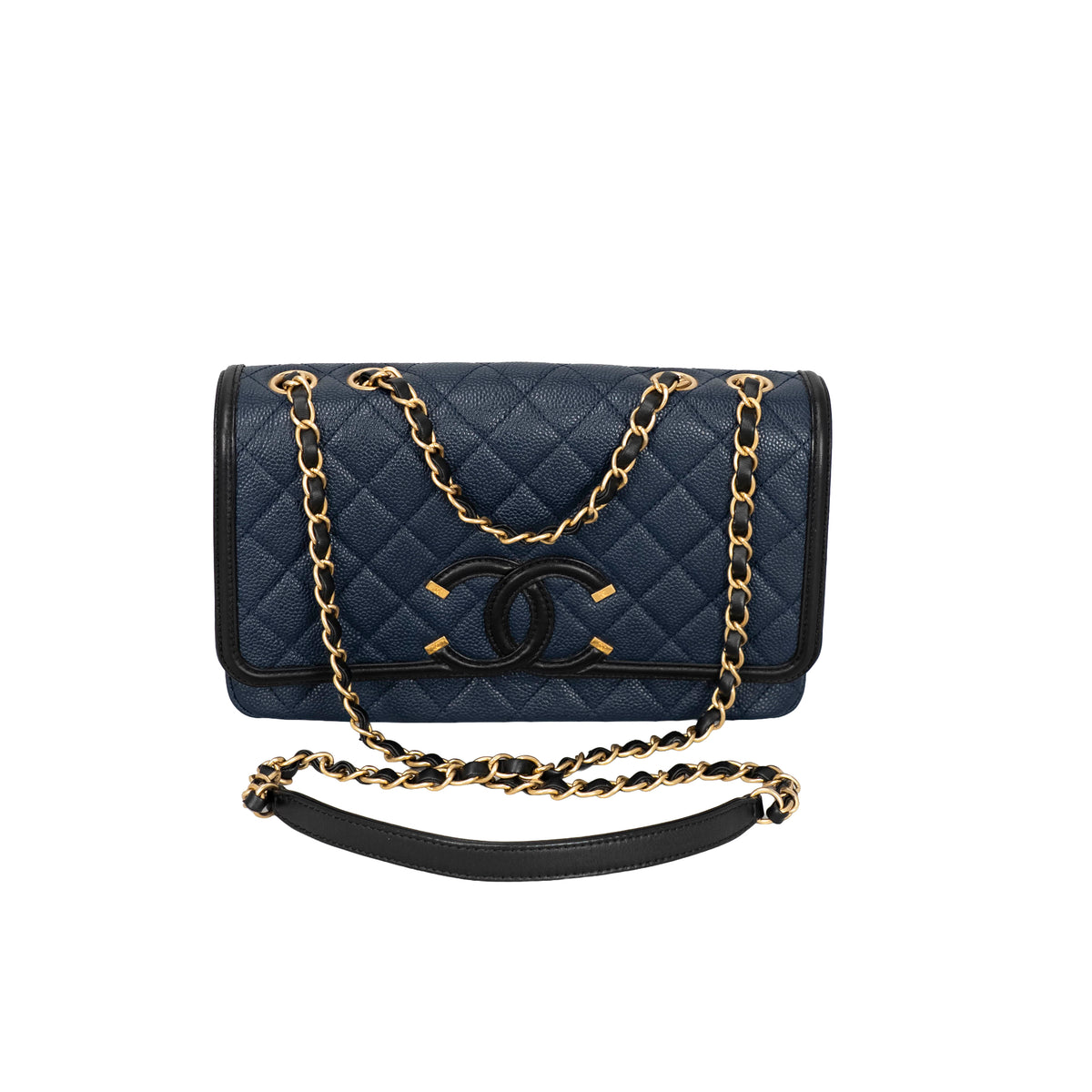 Chanel - Caviar CC Fillgree Chain Shoulder Bag