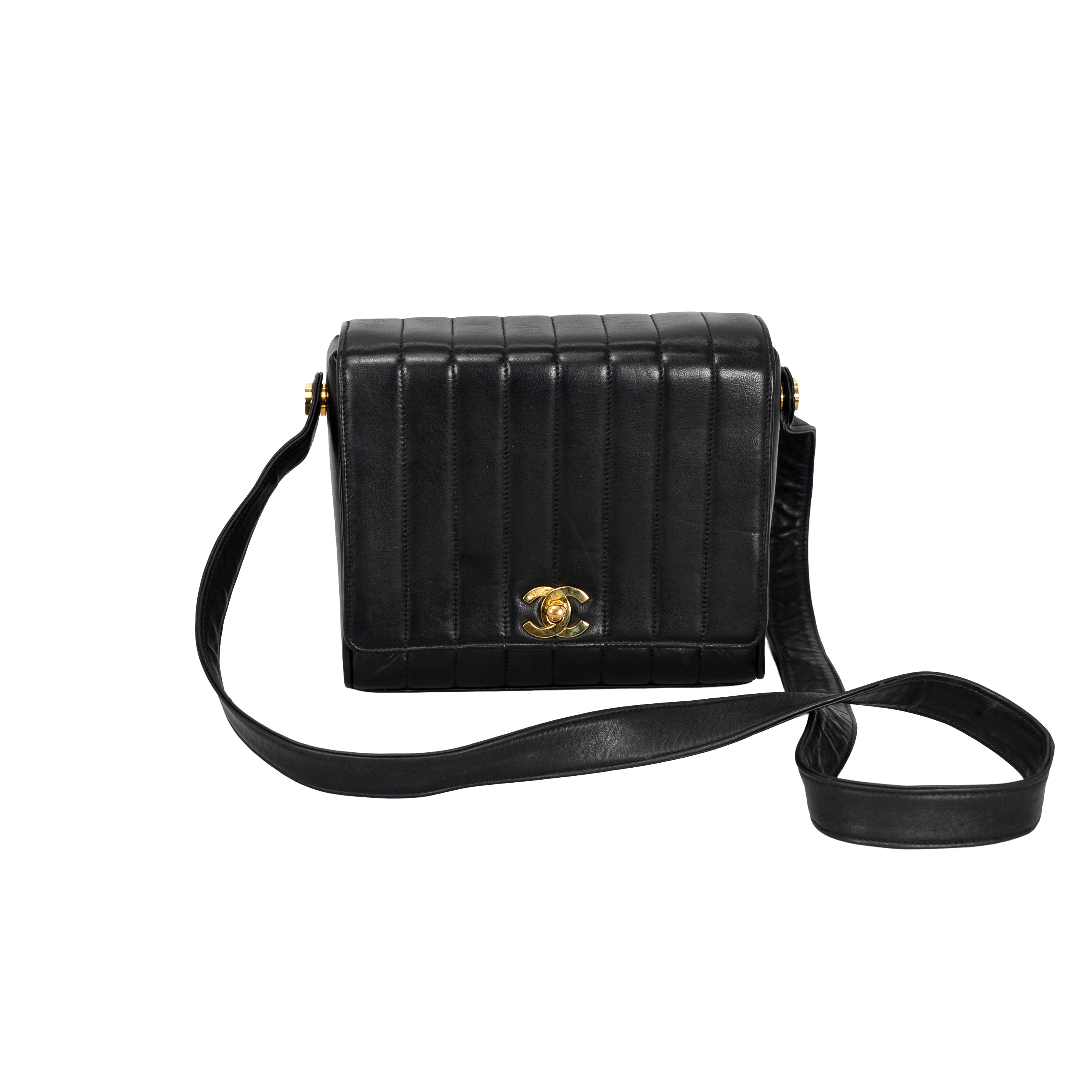 Chanel - Small Verticle Stitch Shoulder Bag with Mirror