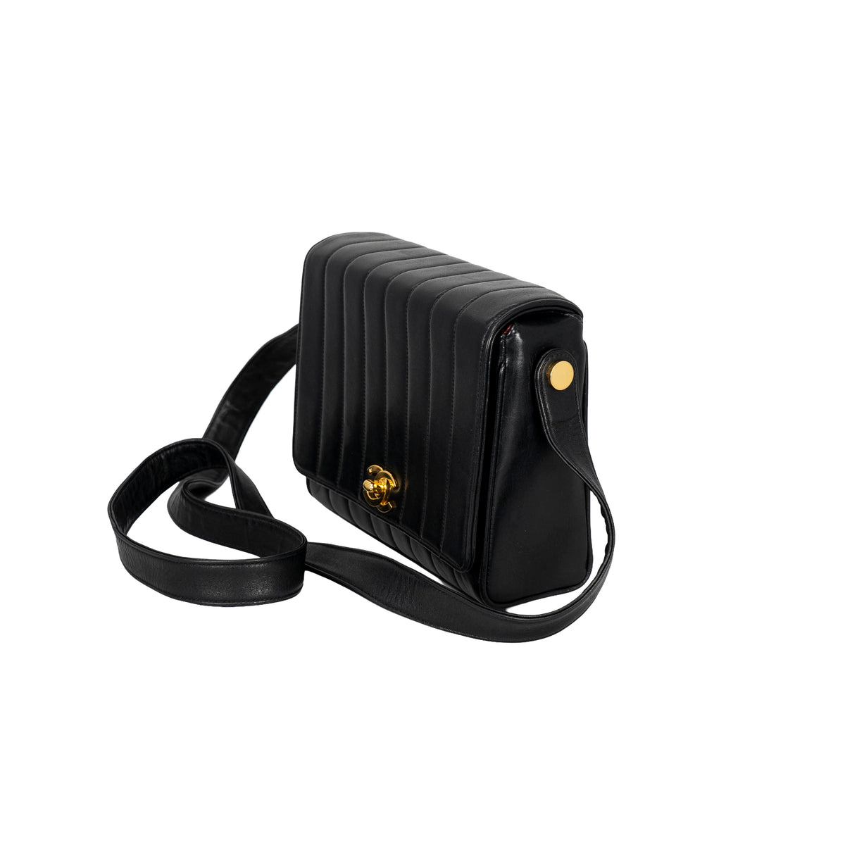 Chanel - Small Verticle Stitch Shoulder Bag with Mirror