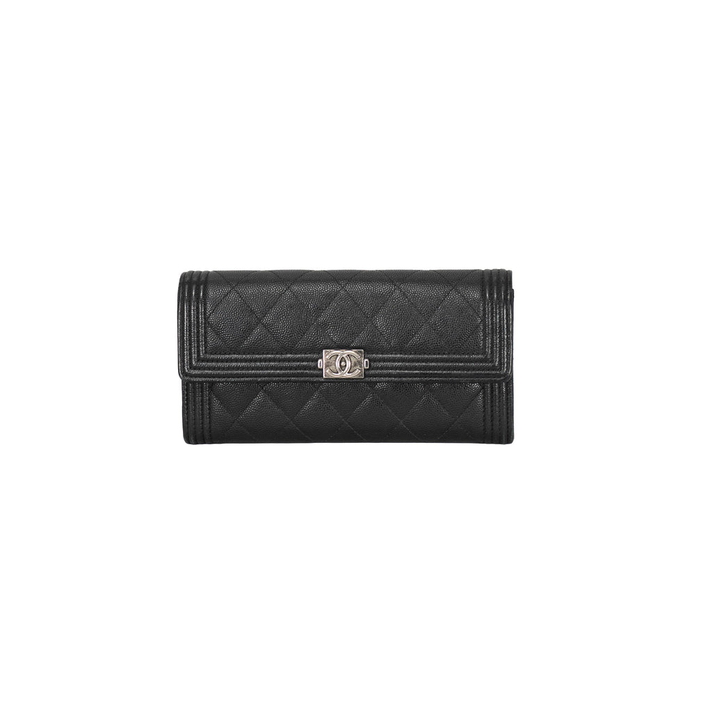 Chanel - Boy Caviar Black Wallet