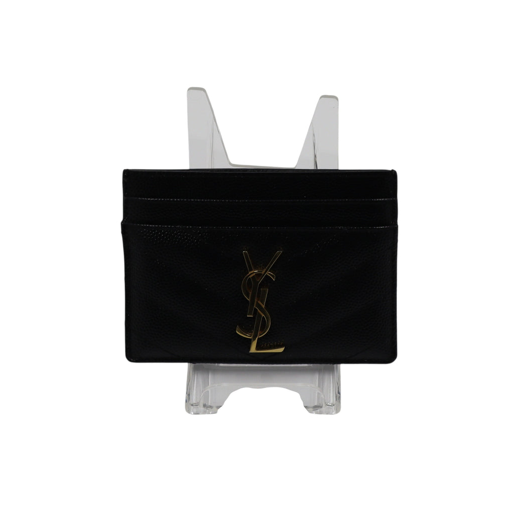Yves Saint Laurent - Grain De Poudre Matelasse Chevron Monogram Credit Card Case