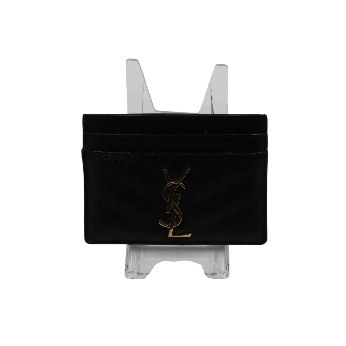 Yves Saint Laurent - Grain De Poudre Matelasse Chevron Monogram Credit Card Case