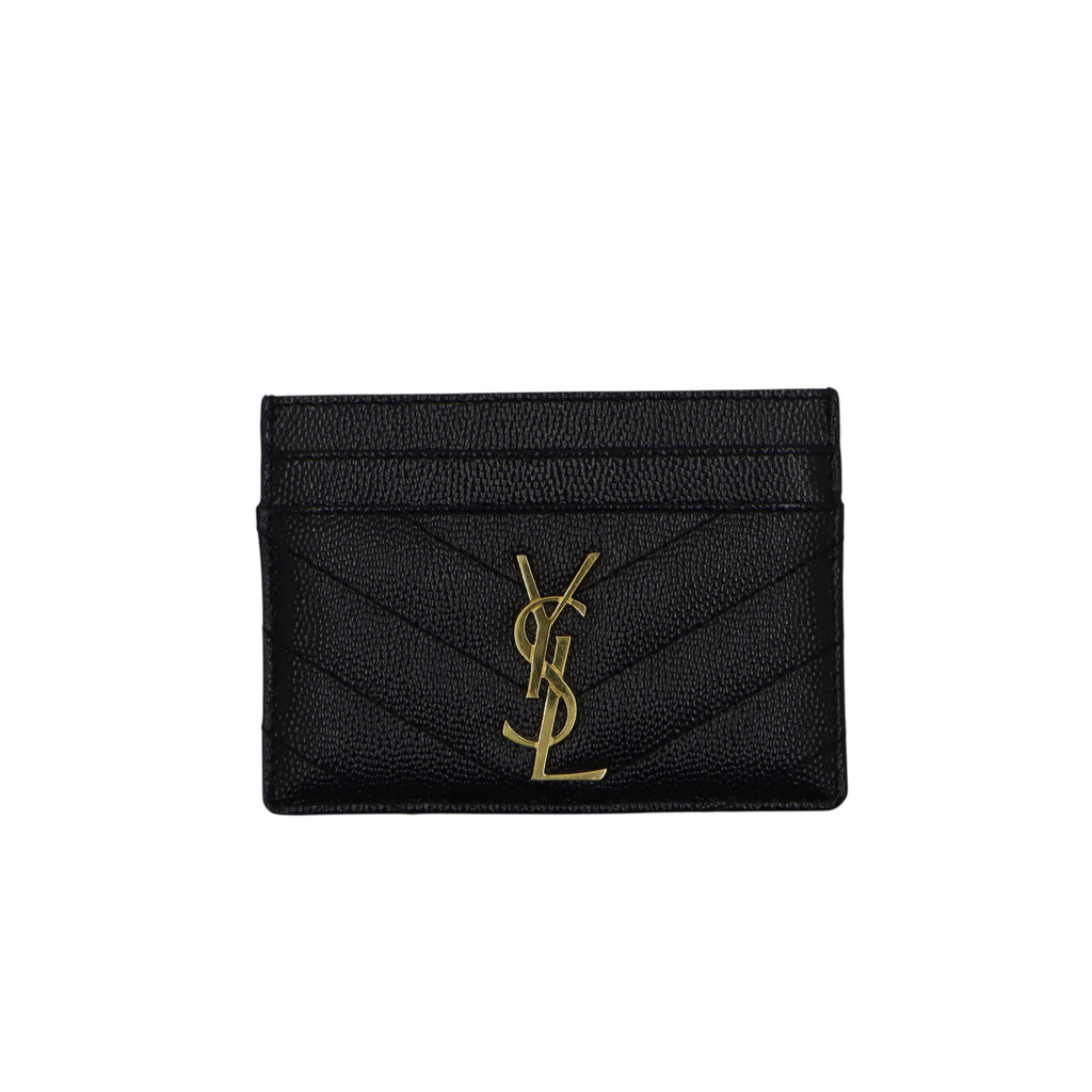 Yves Saint Laurent - Grain De Poudre Matelasse Chevron Monogram Credit Card Case