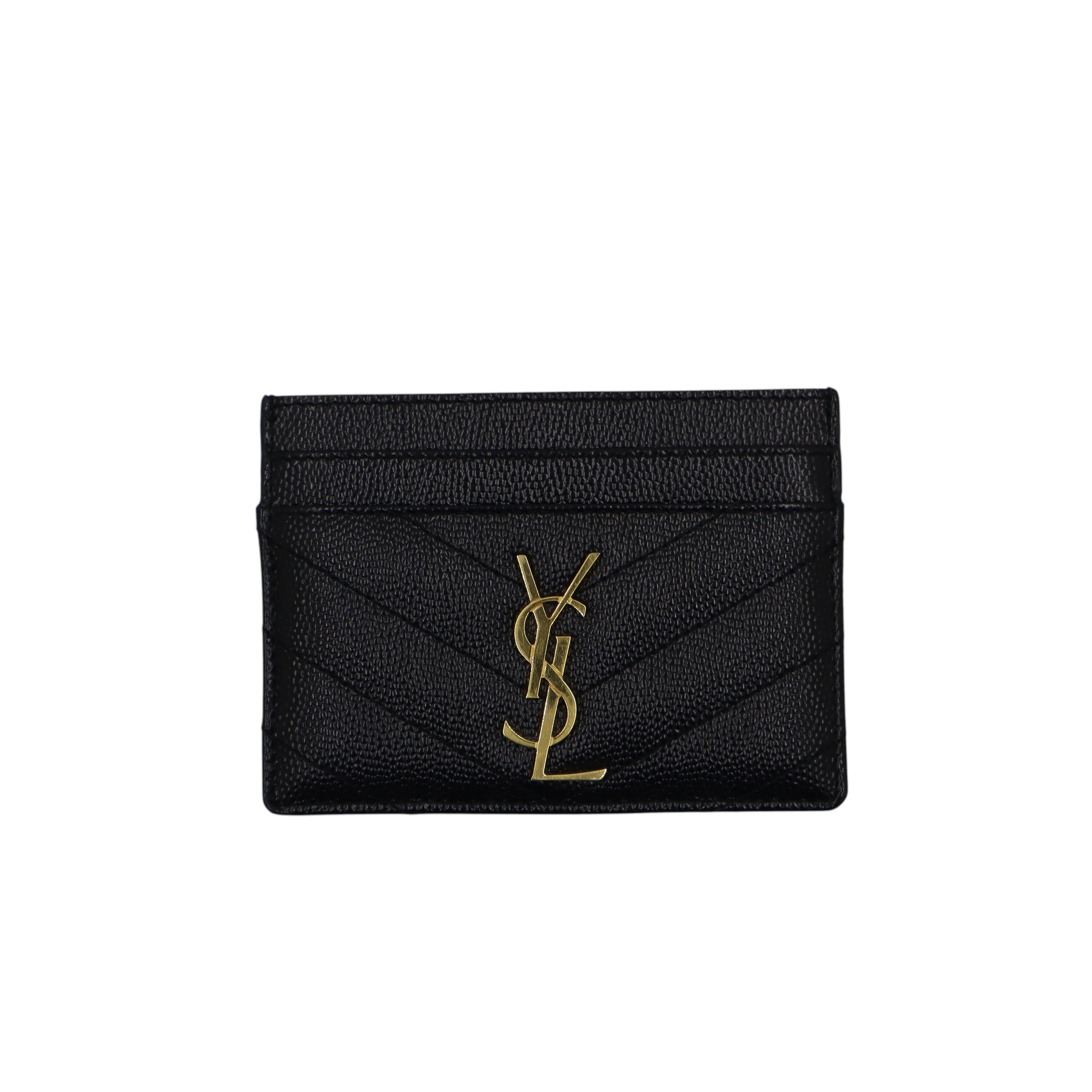 Yves Saint Laurent - Grain De Poudre Matelasse Chevron Monogram Credit Card Case