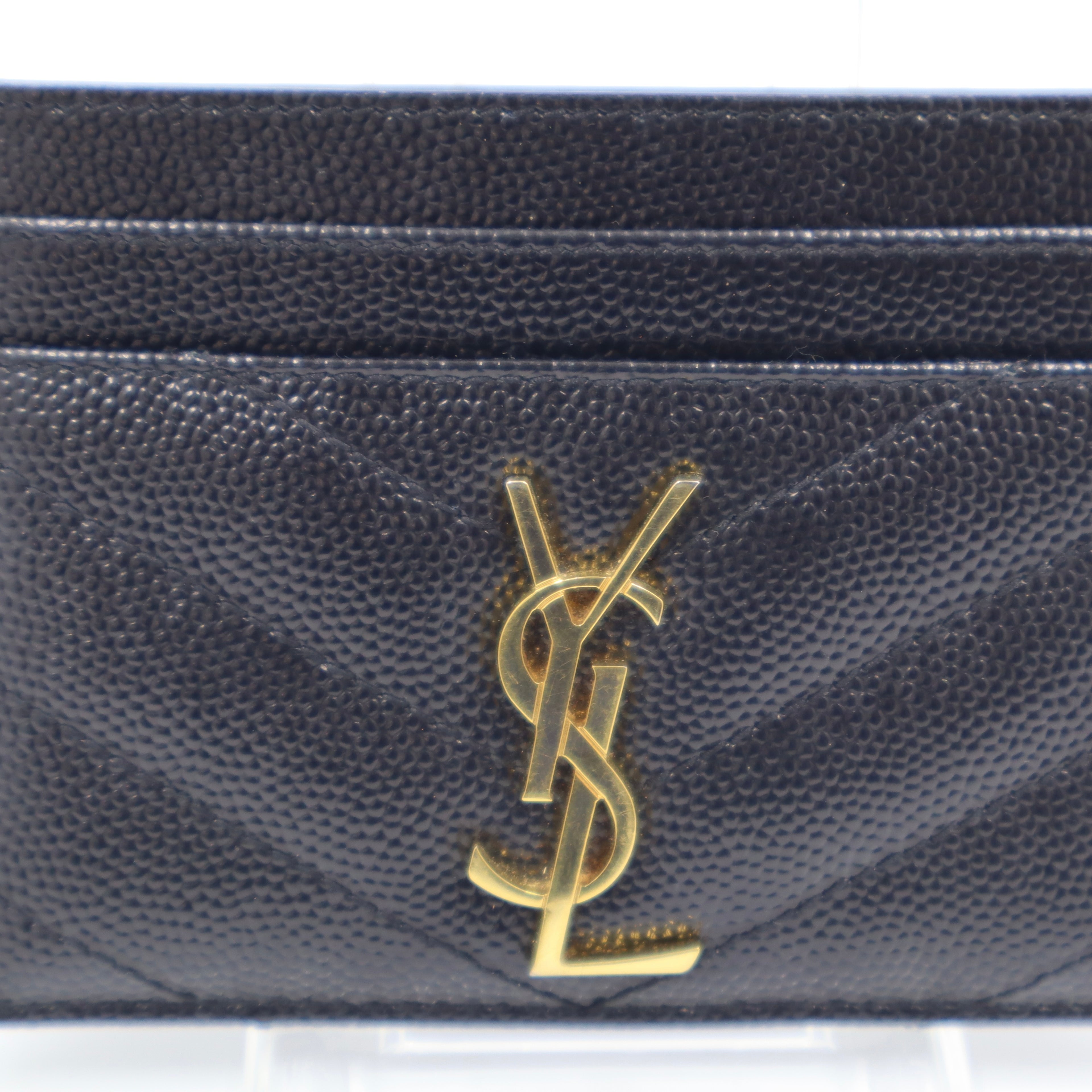 Yves Saint Laurent - Grain De Poudre Matelasse Chevron Monogram Credit Card Case