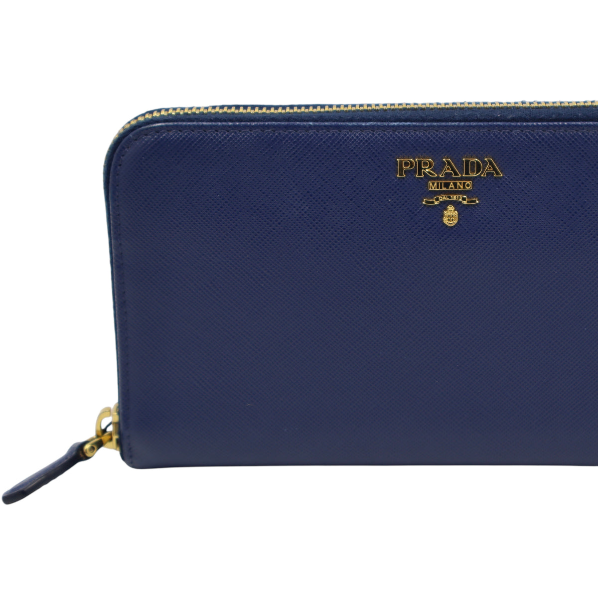 Prada - Saffiano Metal Zip Around Wallet in Baltico
