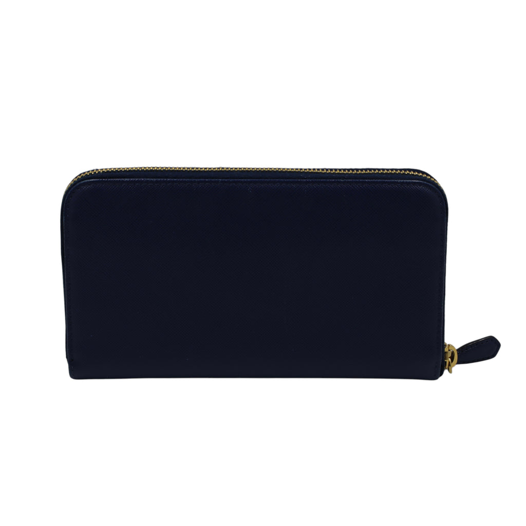 Prada - Saffiano Metal Zip Around Wallet in Baltico