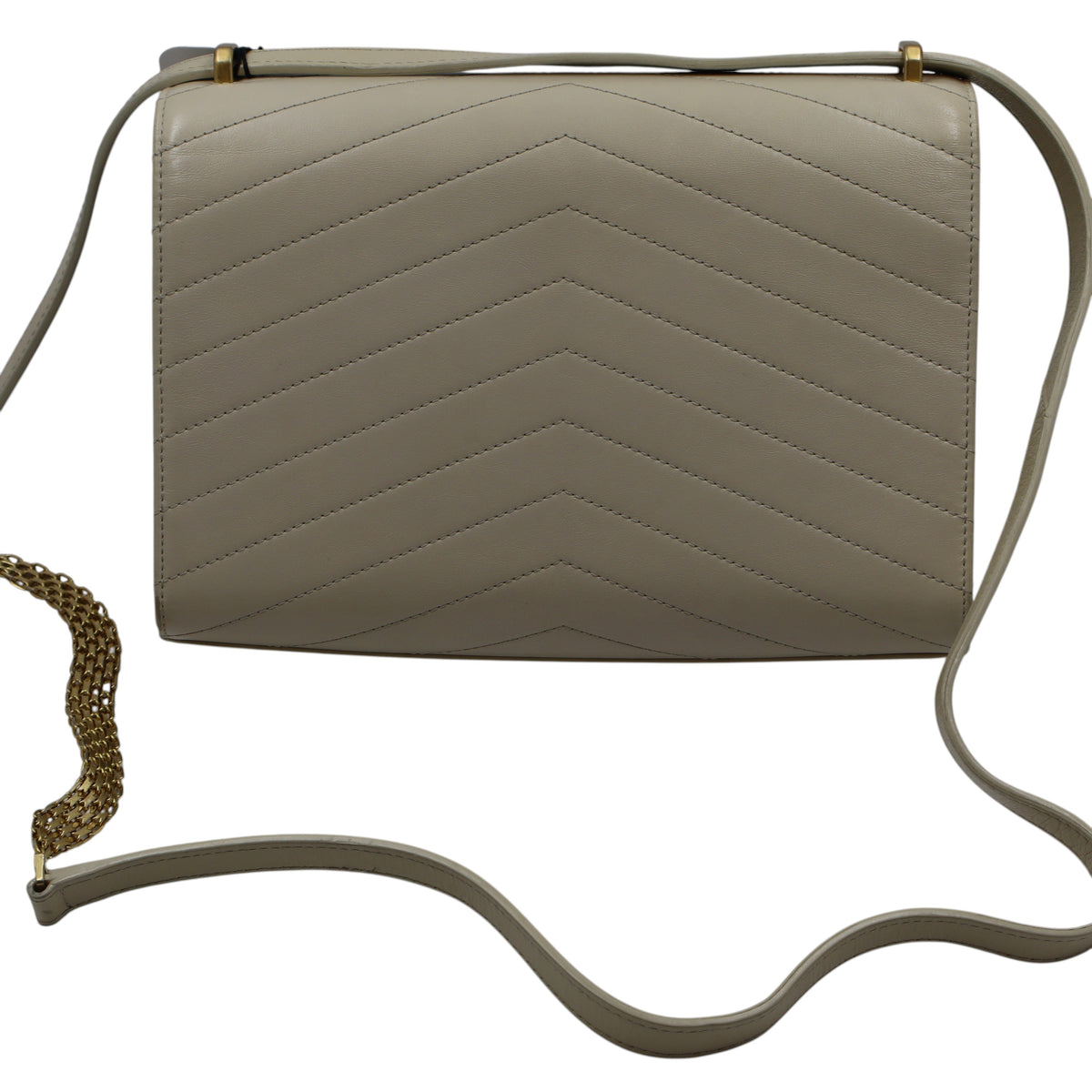 Chanel - Calfskin Chevron Quilted Large Medal Flap