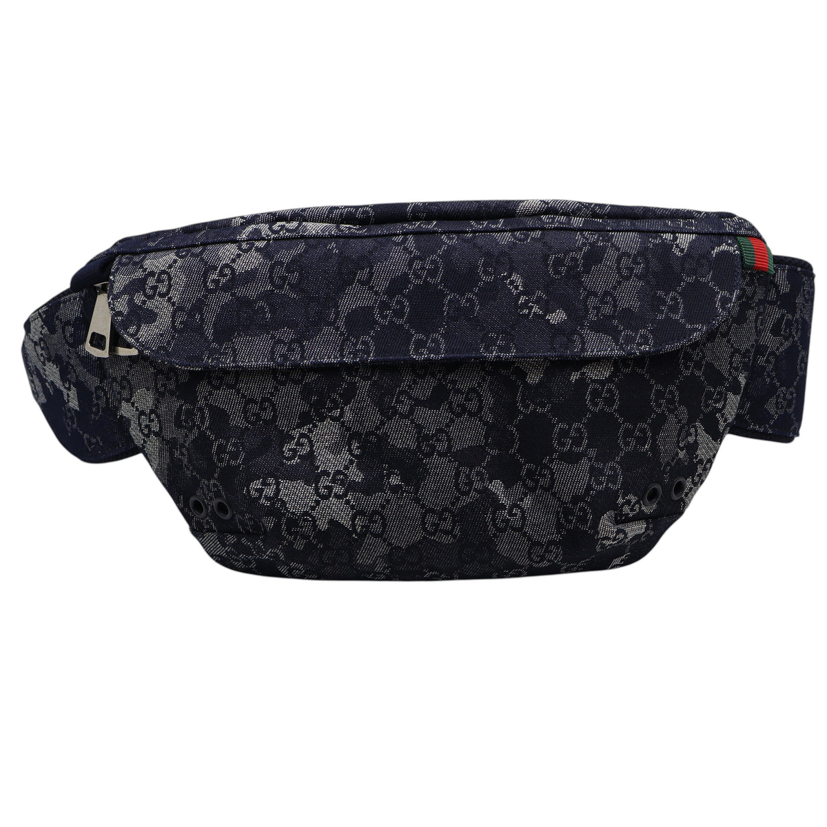 Gucci - Denim Monogram Web Belt Bag