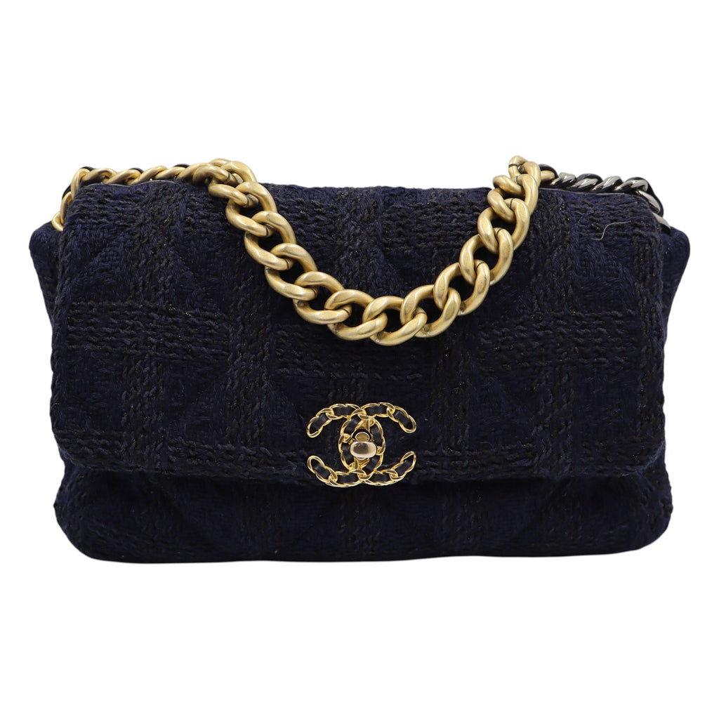 Chanel - Tweed Quilted Large Chanel 19 Flap