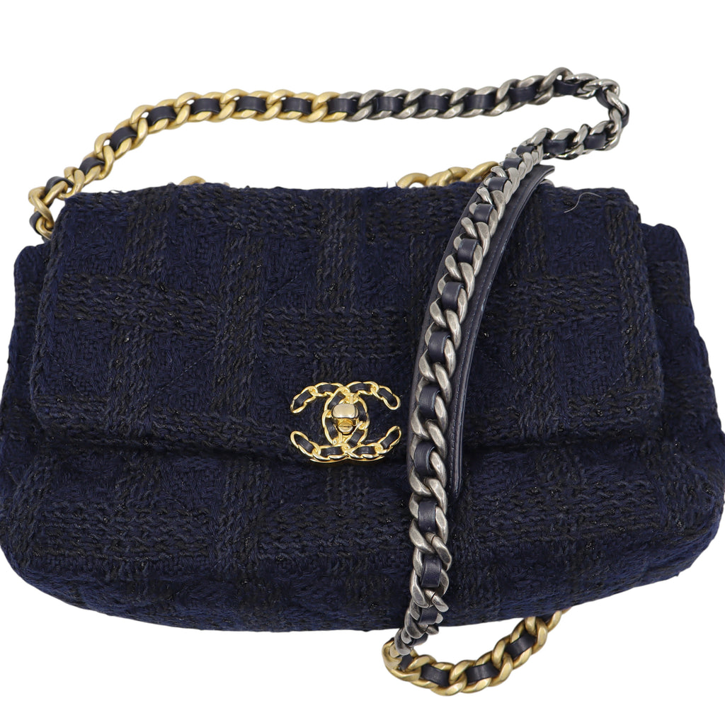Chanel - Tweed Quilted Large Chanel 19 Flap