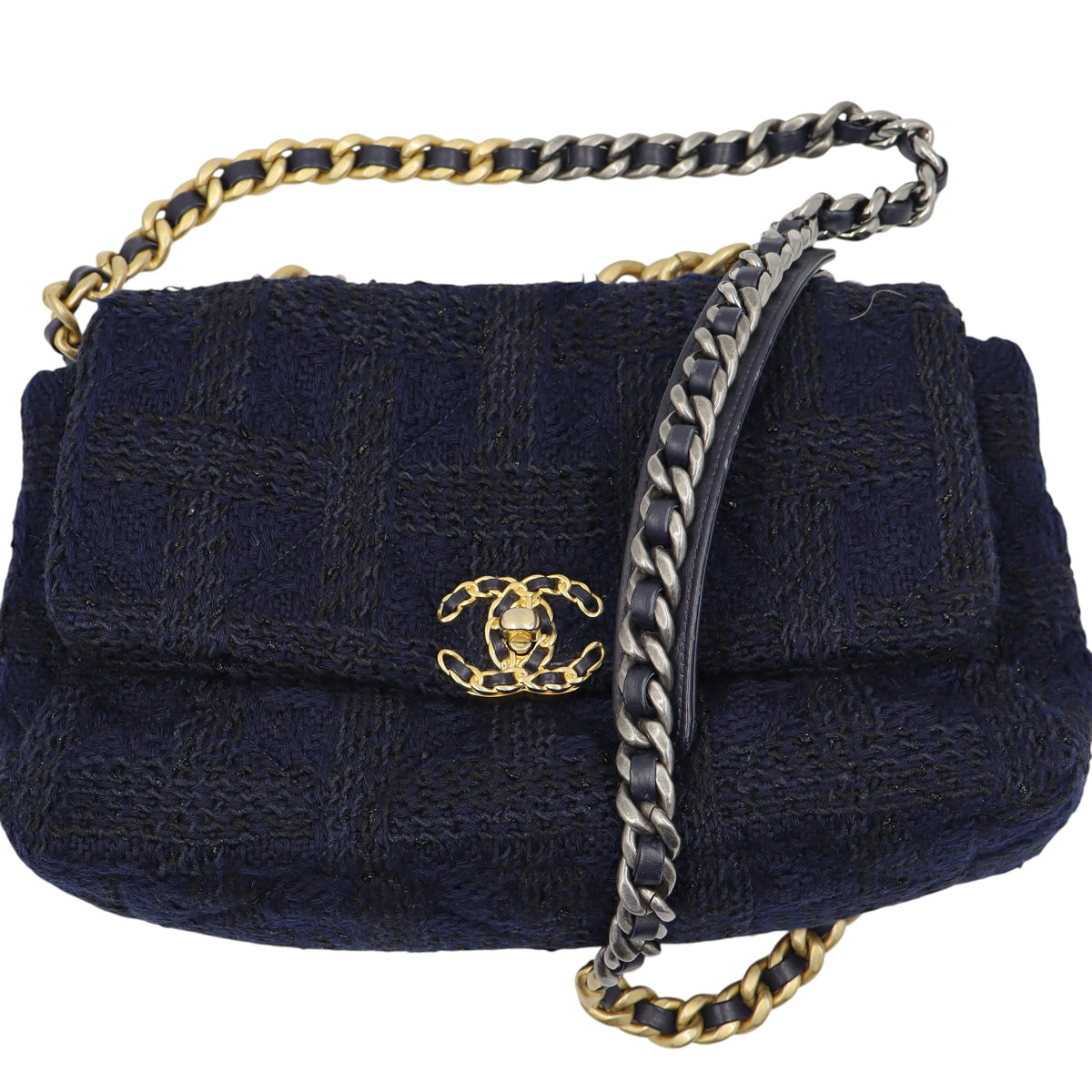 Chanel - Tweed Quilted Large Chanel 19 Flap