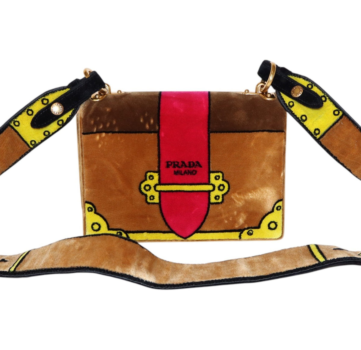 Prada - Cahier Velvet Shoulder Bag