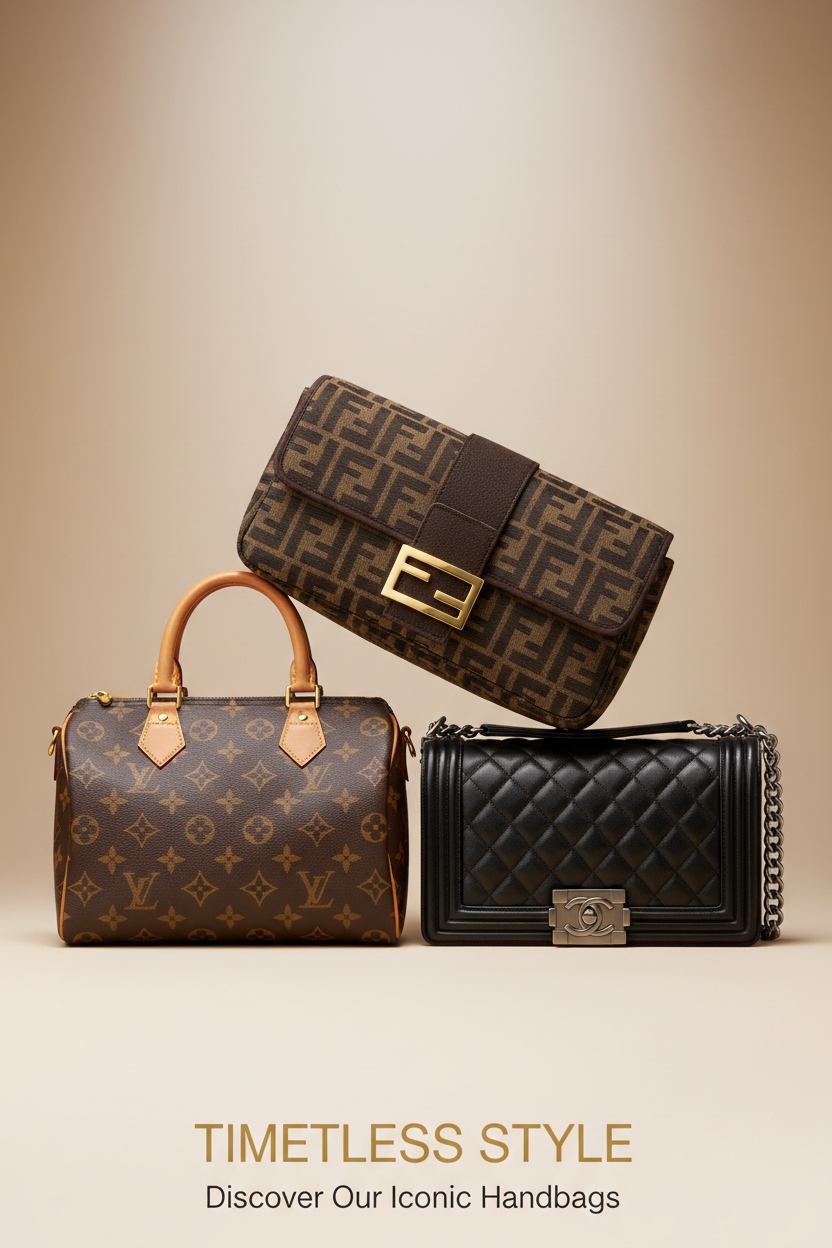 classic luxury bags fendi - louis vuitton - chanel